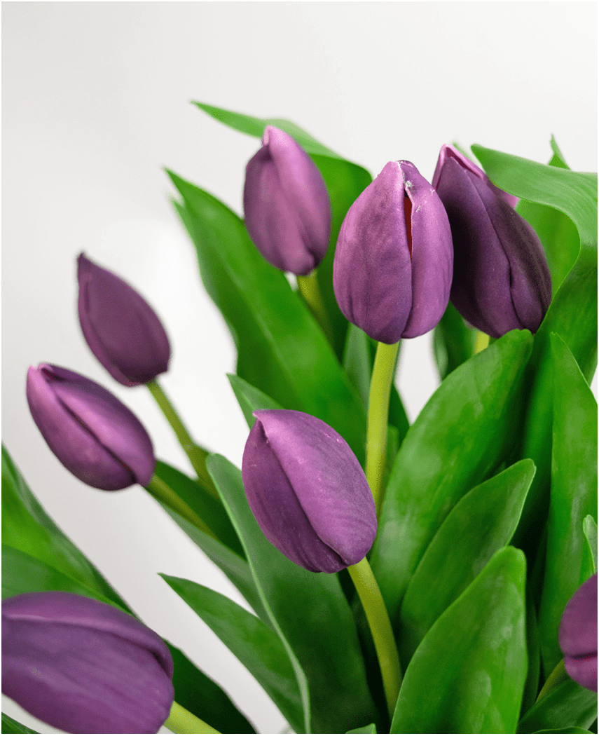 Künstlicher Blumenstrauß Tulpen in Vase Lila 45 cm