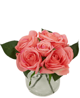 Künstlicher Rosenstrauß Real Touch Pink 18cm