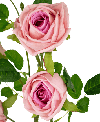 Künstlicher Rosenzweig doppelt Real Touch rosa 80cm