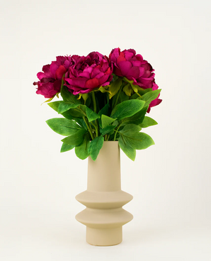 Künstlicher Blumenstrauß Pfingstrose Aubergine 39 cm