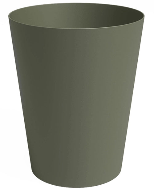 Der Übertopf Porto Ø30cm x H40cm ist ein schlichter, olivgrüner, zylindrischer Übertopf mit glatten Seiten und einer leicht ausgestellten Oberseite.