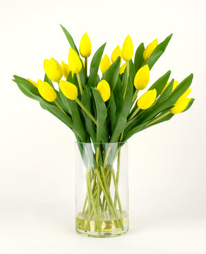Künstlicher Blumenstrauß Tulpen in Vase Gelb 45 cm
