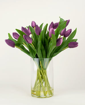 Künstlicher Blumenstrauß Tulpen in Vase Lila 45 cm