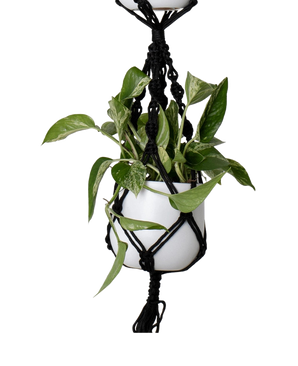 Hangtouw Macrame Double Spiral Knot Zwart Ø13 x H120 cm
