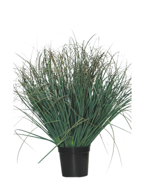 De Kunst Grasplant Gazon groen 50 cm brandvertragend heeft lange, dunne, groene grasachtige bladeren die zich naar buiten verspreiden - ideaal om een vleugje groene interieurstijl aan je ruimte toe te voegen.